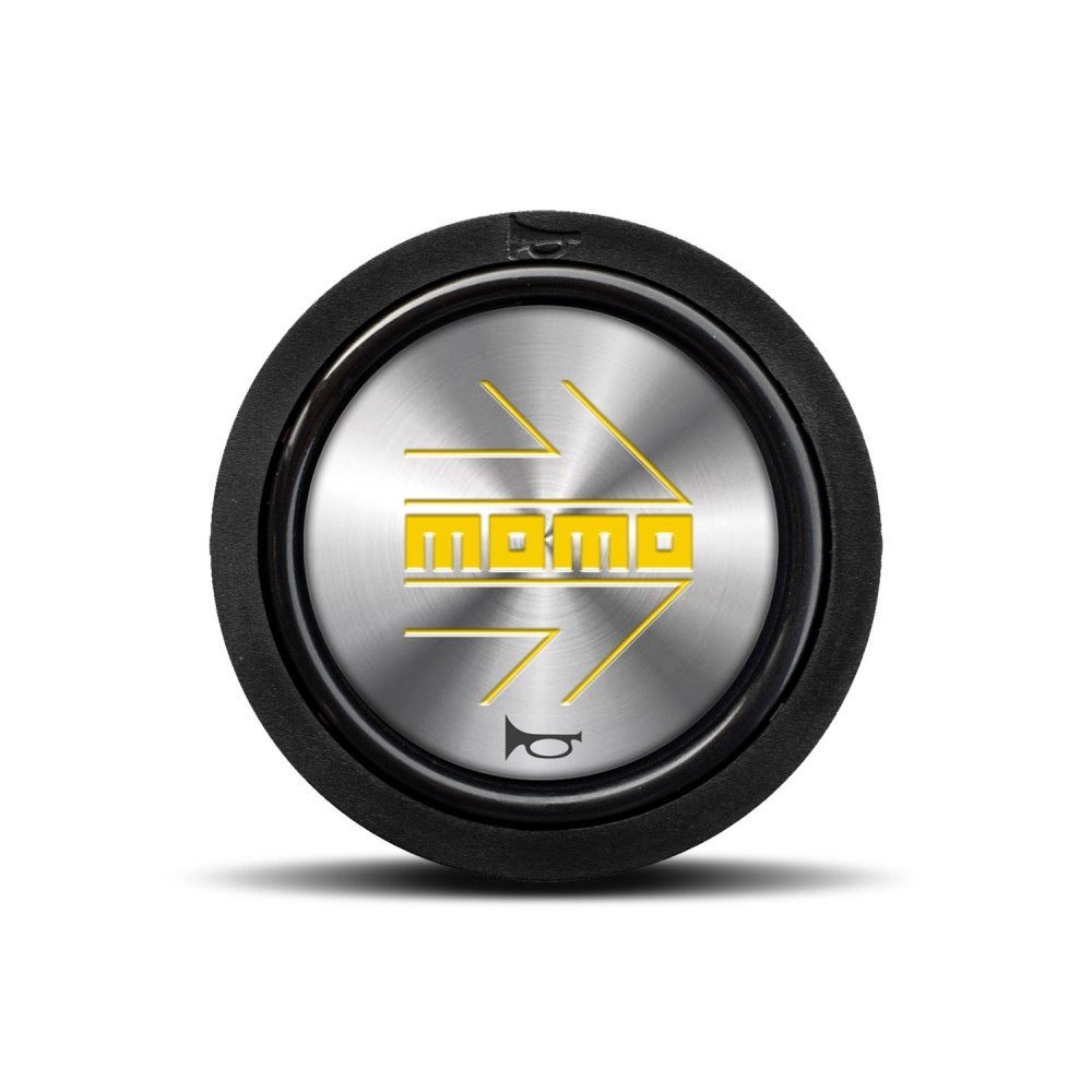 MOMO ARROW Shiny Silver/Yellow (Flat Lip / One Point) Large Image